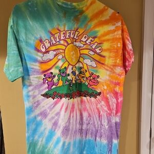 Blue and Green Tie-Dye Short Sleeve Tee Greatful Dead